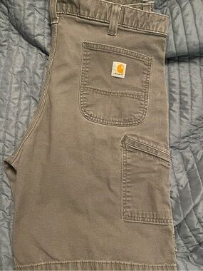 Carhartt Men's Gray/Tan Cargo Shorts with Utility Pockets